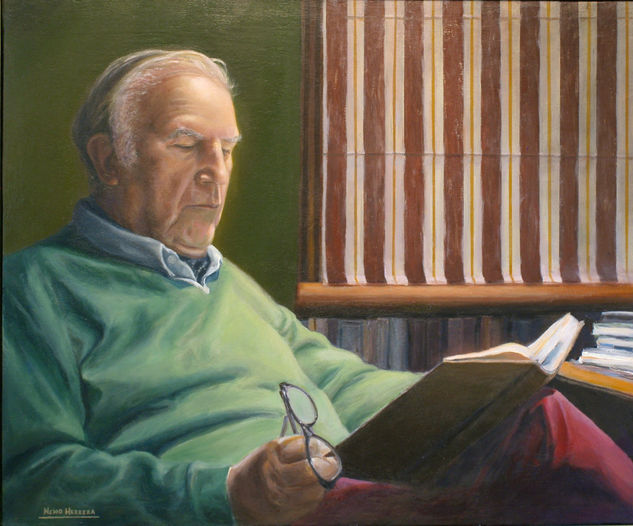 Leyendo a Erasmo. Oil Canvas Portrait