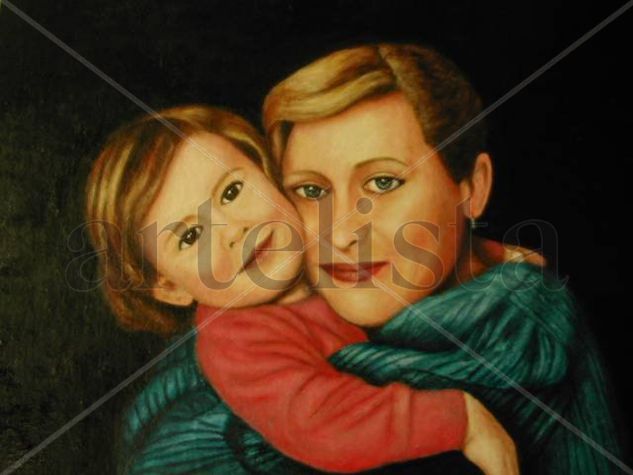 Elena y Marie-Noëlle Oil Panel Portrait