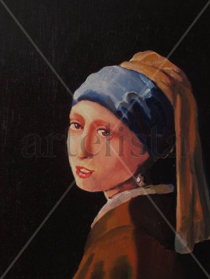 La joven de la perla Oil Canvas Portrait