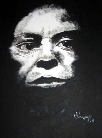 Rostro de negro Oil Textile Portrait