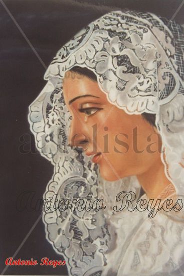 VIRGEN DE LA PALOMA Oil Canvas Portrait