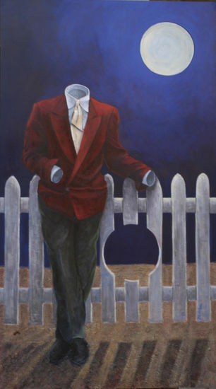 El hombre de la luna (The Man Of The Moon) Acrylic Panel Figure Painting