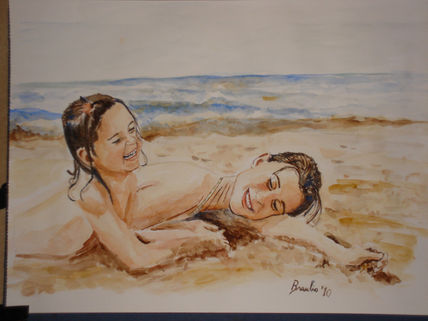 En la playa
