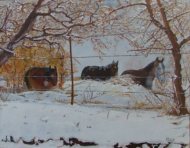 Caballos y nieve Oil Others Landscaping