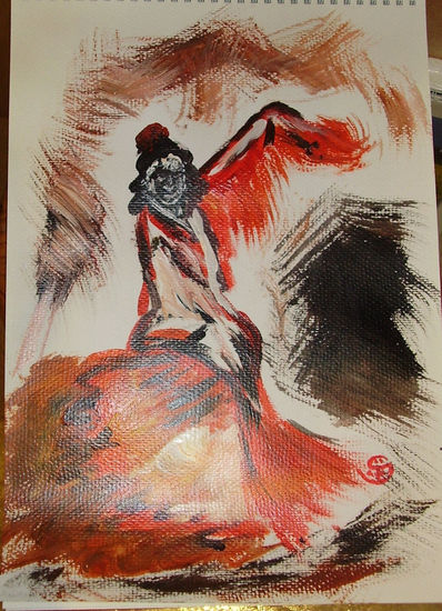 Divertimento VI Acrylic Paper Figure Painting