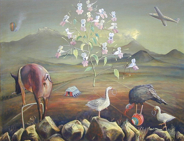 " HOMENAGE A MARIA IZQUIERDO " Oil Canvas Animals