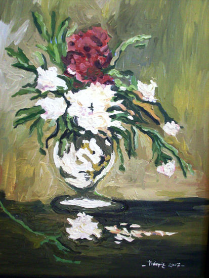 flores Blancas Oil Canvas Landscaping