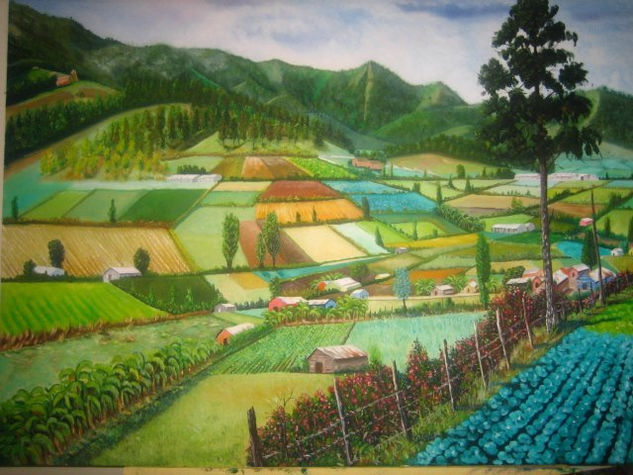 mi pueblo Oil Canvas Landscaping