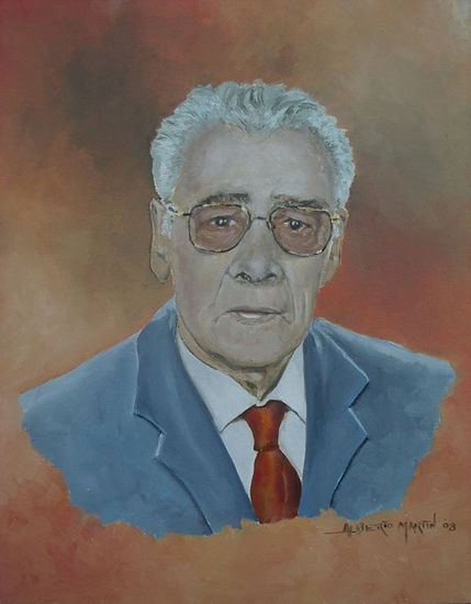 Retrato de mi padre Oil Canvas Portrait