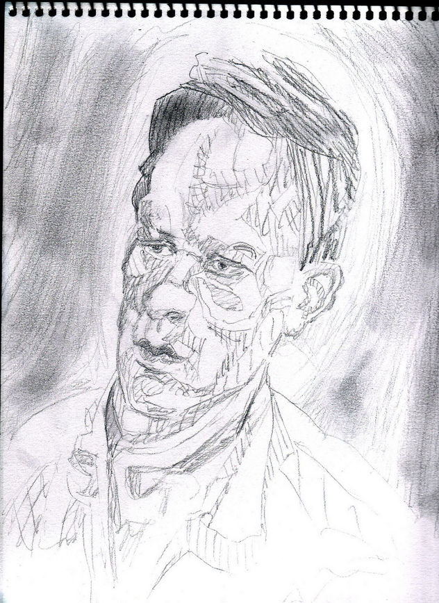 sobre una pintura de un retrato hecho por Lucian Freud