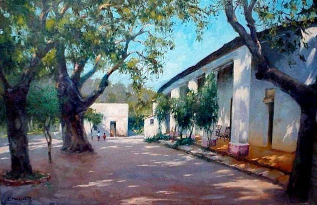 Vieja casona Oil Canvas Landscaping