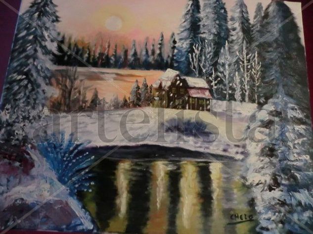 Amanecer nevado Oil Canvas Landscaping