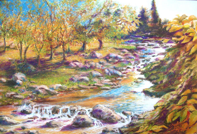 EL ARROYO DE LA SIERRA Pastel Papel Paisaje