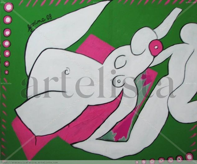 DesparejA en VerdeS Acrylic Canvas Figure Painting