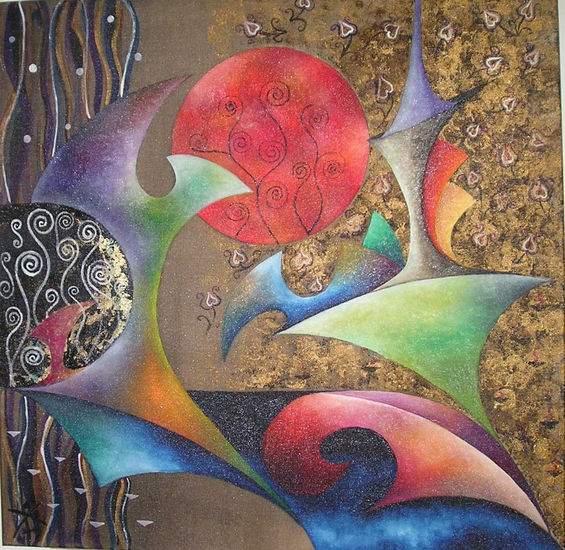 Homenaje a Klimt Óleo Lienzo Paisaje