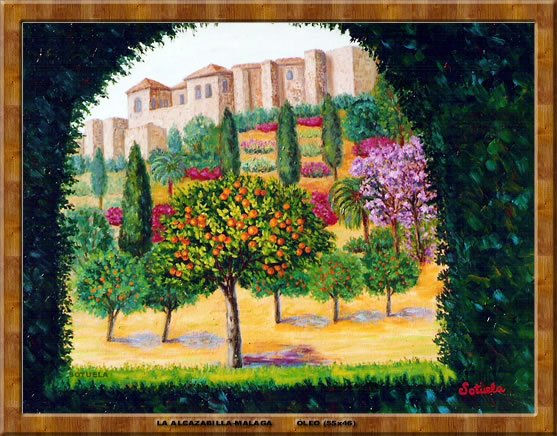 Málaga La Alcazaba Oil Canvas Landscaping