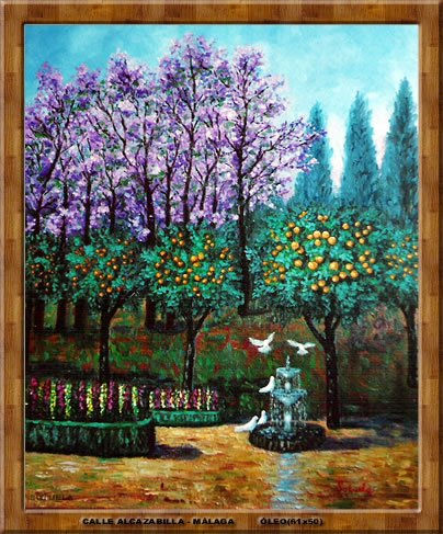 Málaga calle Alcazabilla Oil Canvas Landscaping