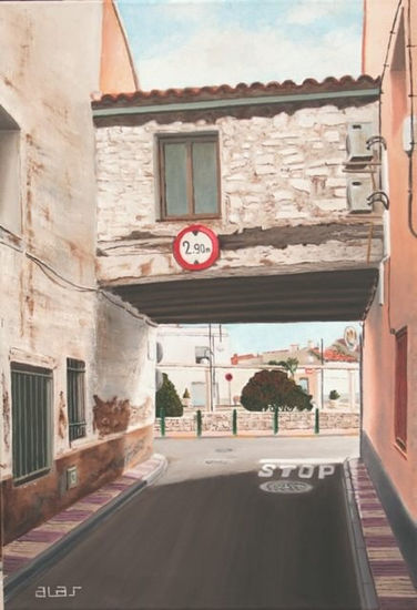 Calle en La Muela Oil Canvas Landscaping