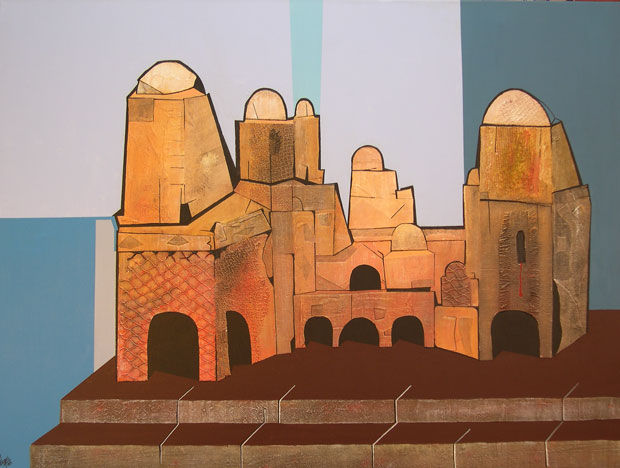 Medina al atardecer Acrylic Canvas Landscaping