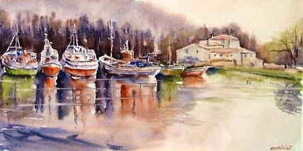 Barcos en azules