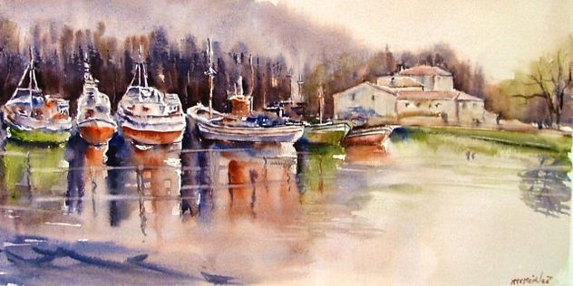 barcos en azules