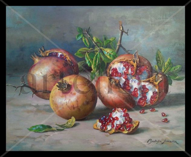 Granadas de Bautista Jimenez sobre lienzo