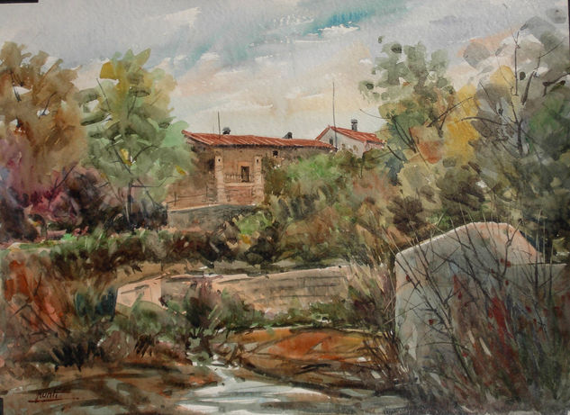 Vilaseca (Torelló) Acuarela Papel Paisaje