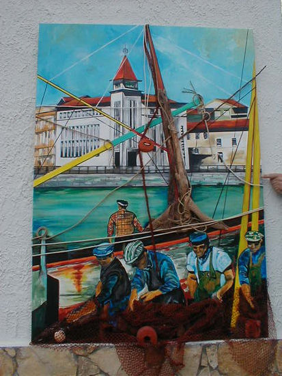 Pescadores na doca da Figueira da Foz 