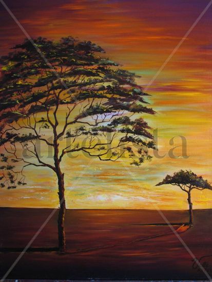 NUM. RF.8.428- AFRICA. EL CORAZON DE DIOS. Oil Canvas Landscaping