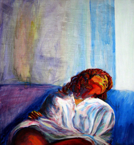 siesta en el sofá Others Panel Figure Painting