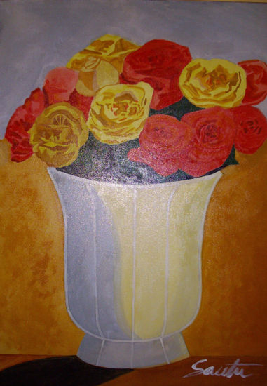 Composición floral 1 Acrylic Canvas Floral Painting