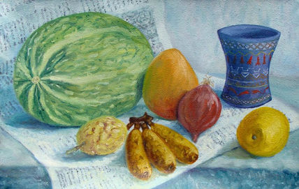 Bodegon frutas y kero