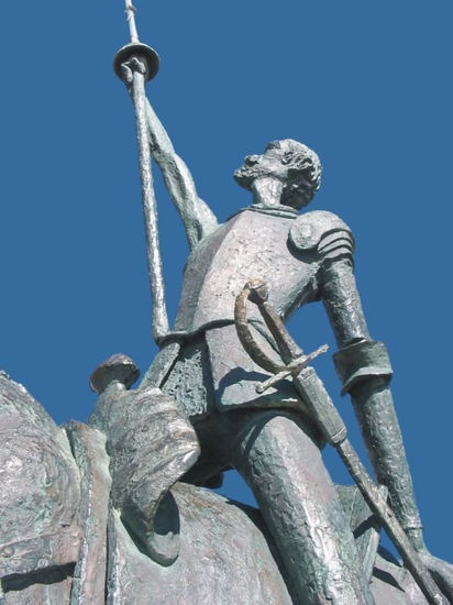 Monumento a Cervantes, figura del Quijote 