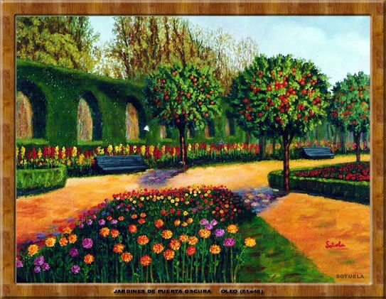 JARDINES DE PUERTA OSCURA Oil Canvas Landscaping