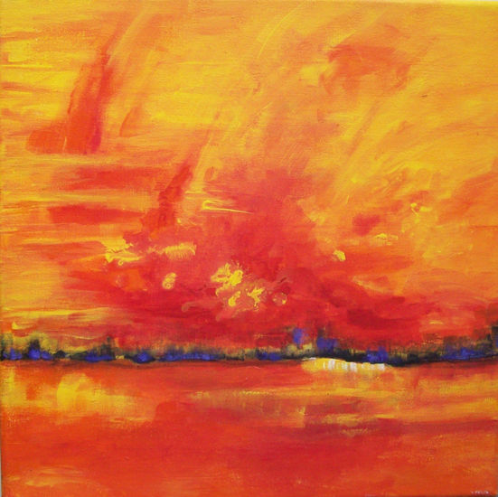 Fuego de mediodía Acrylic Canvas Landscaping