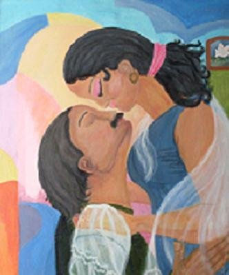 El Reencuentro Acrylic Canvas Figure Painting