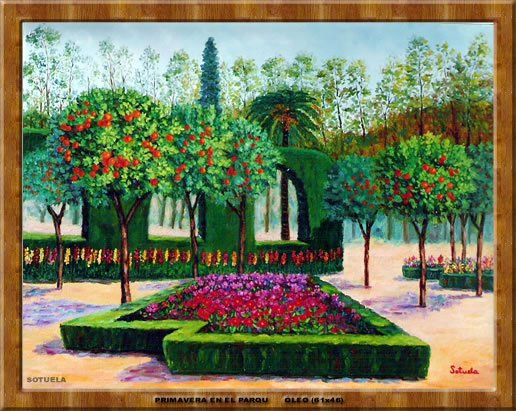 JARDINES DE PUERTA OSCURA 002 Oil Canvas Landscaping