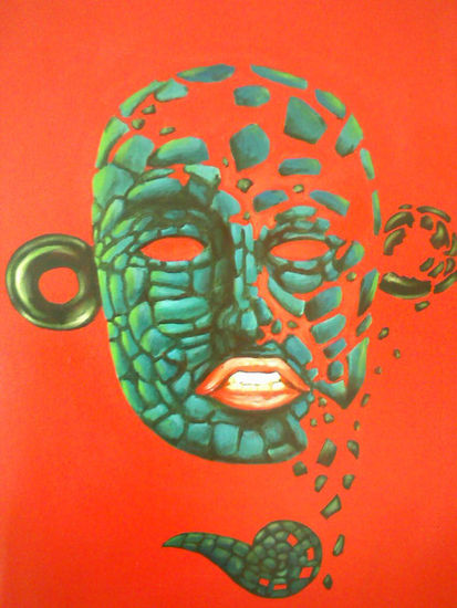 La mascara del tiempo Acrylic Canvas Portrait