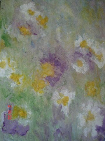 Color interior Acrylic Paper Floral Painting