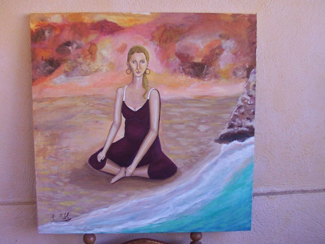 Meme  meditando Acrylic Canvas Figure Painting