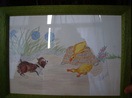 Patos y perro