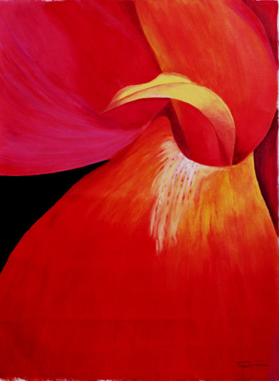 FLOR ROJA Acrylic Canvas