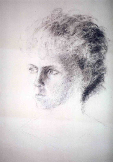 retrato de Wilma Casanova Charcoal