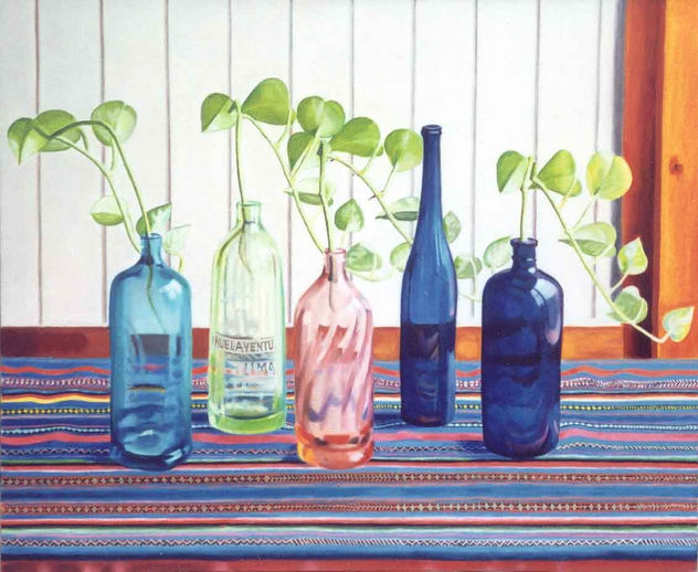 botellas con manto y boa