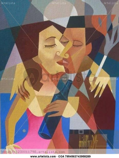 el beso de Morgana Acrylic Canvas Figure Painting