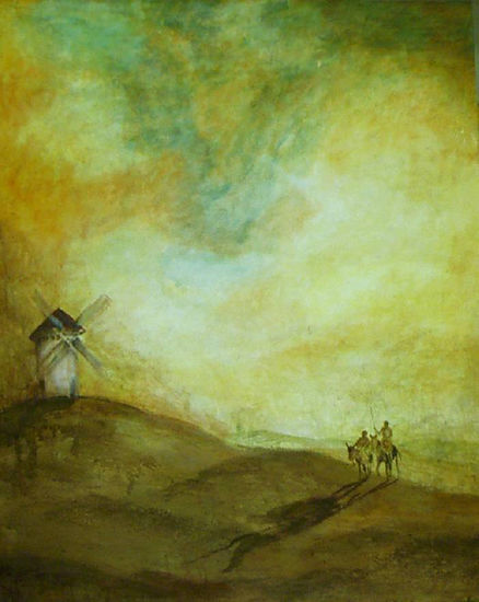 DON QUIJOTE Y SANCHO Oil Panel