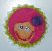 Broche bola morada