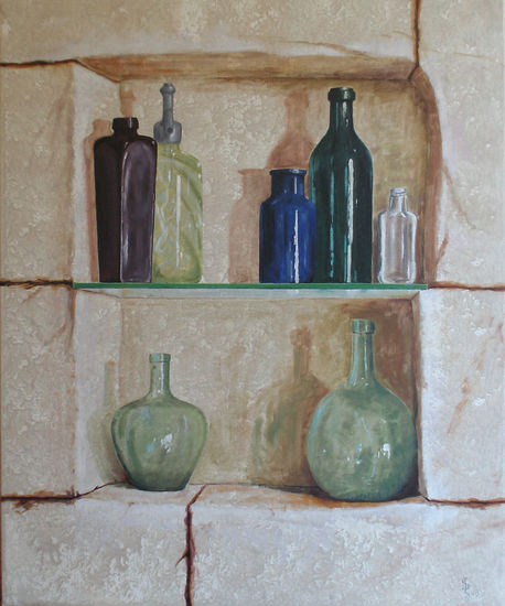 Estante de cristal Oil Canvas Still Life Paintings