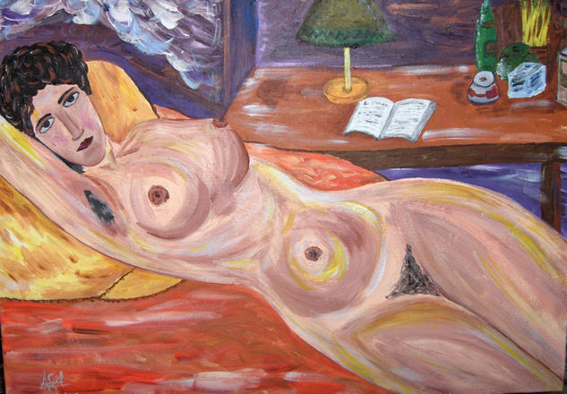 Frente al libro Acrylic Canvas Nude Paintings