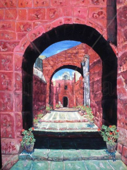 LA CALLE DE MIS RECUERDOS "MONASTERIO SANTA CATALINA AREQUIPA - PERU Oil Canvas Landscaping